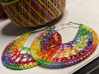 Rainbow Crochet Hoop Earrings