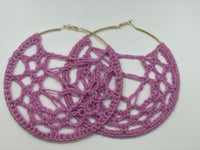 Pink Webb Large Hoops