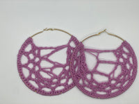 Pink Webb Large Hoops